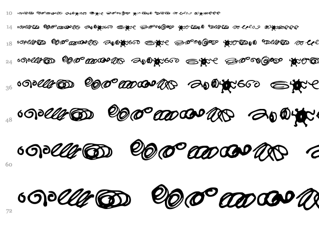 Random Swirls font waterfall